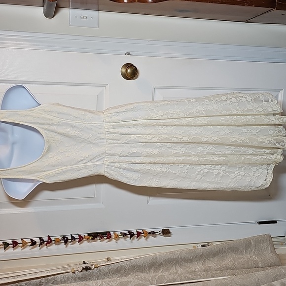 MIMI CHICA lacey dress XS cream sleeveless high-low - Picture 5 of 12